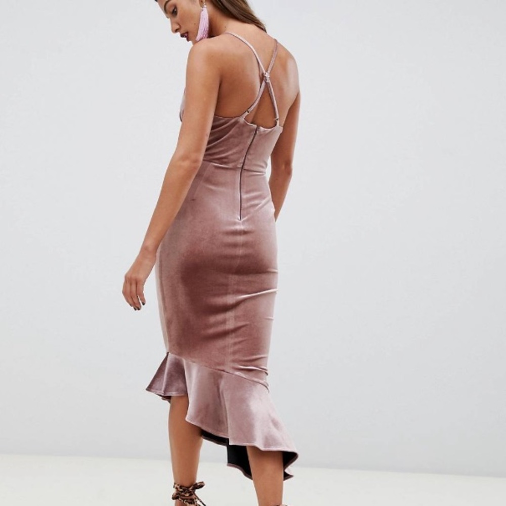 VDAY•VELVET CAMI PEPHEM MIDI DRESS - Picture 2 of 3